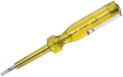ASHRAFI Metal Linemen Tester Screwdriver (Yellow) Analog Voltage Tester
