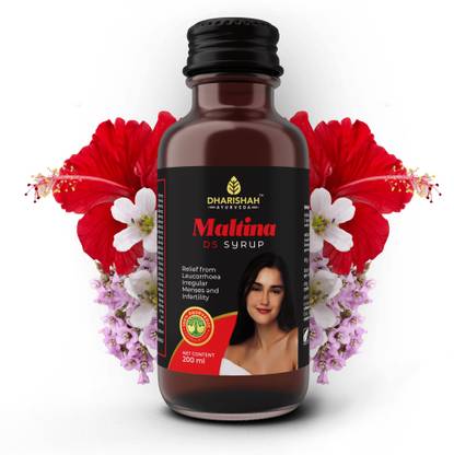 Dharishah Ayurveda Maltina Syrup for Leucorrhoea or White Vaginal Discharge, Irregular Periods, Painful Menstruation, Estrogen Hormone, Infections, Pelvic Pain and Weakness
