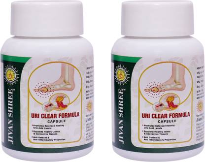 JIVAN SHREE Uri Clear Formula Ayurvedic Supports Healthy Uric Acid Levels Control Joints Pain Gout pain relief Pack of 2