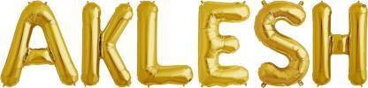 Offer99 सॉलिड "AKLESH" Name Decoration Letter Foil Balloon For Birthday/Celebration/Surprise/Wedding Party Letter Balloon लेटर बैलून