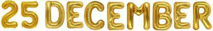Offer99 Solid "25 DECEMBER" Decoration Letter Foil Balloon For Birthday/Celebration/Surprise/Wedding Party Letter Balloon Letter Balloon