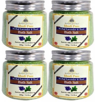 Khadi Pure Lavender & Basil Bath Salt - 200g (Set of 4)