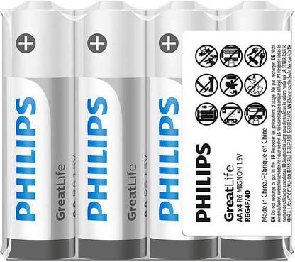 PHILIPS Zinc Chloride AA Performance Batteries For Everday Ectronics Clock Remotes and Calculator ( Pack of 100 )  Battery