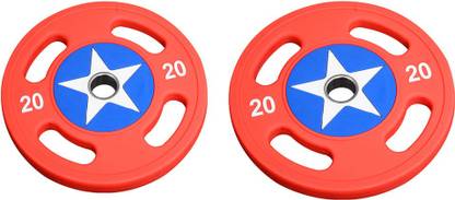 YMD 40 kg ( 20KGx2 ) Premium Red Weight Plate Home Gym Combo