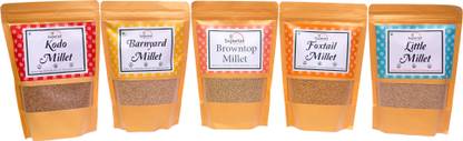 superlet Super Combo of 5(1Kg each):Foxtail+Little+Barnyard+Kodo+Browntop Mixed Millet