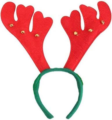 INFISPACE Christmas Reindeer Antlers Headband with Bells for Adults (Pack of 1) Hair Band