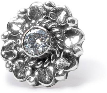 jsaj Zircon Sterling Silver Plated Sterling Silver Nose Stud
