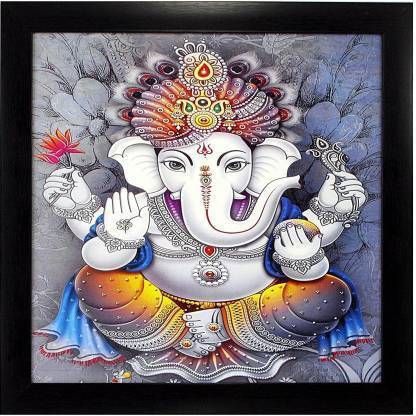Khatu Crafts 9X9 7HOURSE PHOTOFRAME Digital Reprint 9 inch x 9 inch Painting