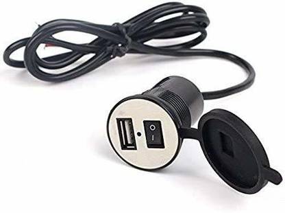Hybrid Motors USB Mobile Charger For Bike & Cars Scooty Fast Charging with ON/OFF Switch 12 A Bike Mobile Charger
