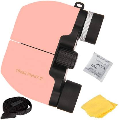 MNBUJTJ Compact Small Binoculars Powerful Folding Telescope with Clean Cloth and Carry Case, Lightweight Pocket for Adults, Kids, Bird Watching, Astronomy Binoculars