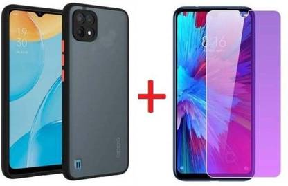 YuniKase Back Cover for Realme C20, With Tempered Glass Combo