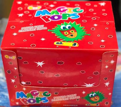 Magic Pop Popping Candy Strawberry Flavor, 40 Pouches Box Strawberry Candy