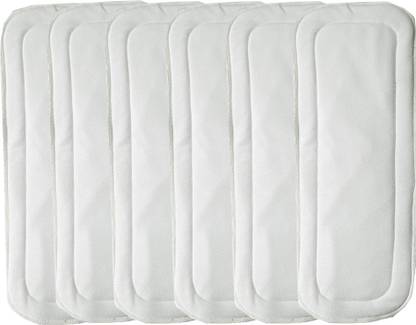 Feelitson Microfiber 5 Layer Diaper Insert Reusable Washable Adjustable White 6Pcs - S - M