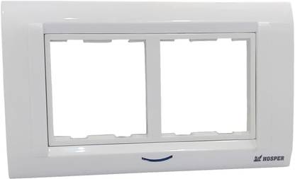 Hosper Polycarbonate 4 Module Plate With Cover and Indicator (White) Roman Wall Plate