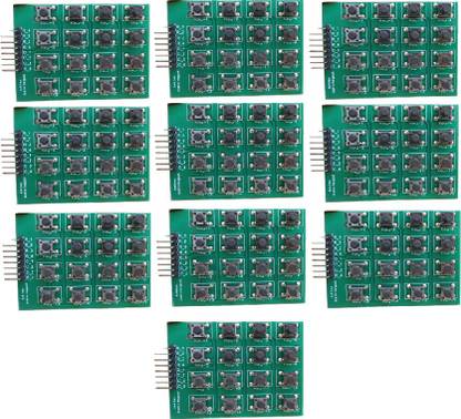 ScienceLab Technosolutions Set of 10 - [ Hex keypad 4x4 matrix keypad for Arduino and other microcontrollers ] Educational Electronic Hobby Kit