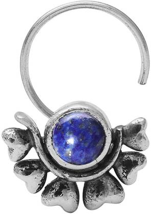 jsaj Lapis Lazuli Sterling Silver Plated Sterling Silver Nose Stud