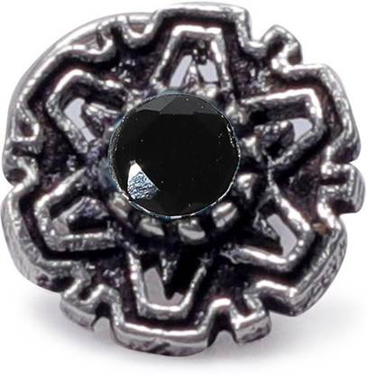 jsaj Onyx Sterling Silver Plated Sterling Silver Nose Stud