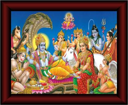 Bhawana Creation LORD VISHNU Digital Reprint 8 inch x 10 inch Painting