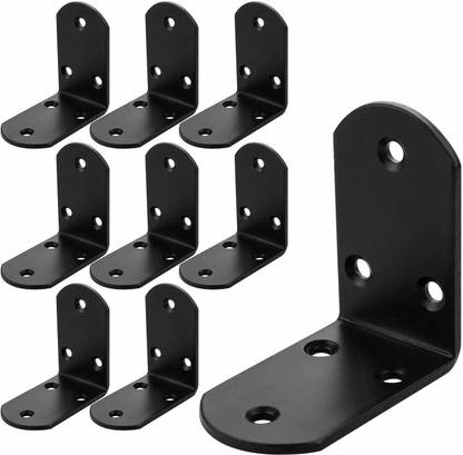 DILNAZ ART 16 Pack Black L Bracket, 2.5”X 2.5” Heavy Duty Corner Brace For Shelves, Metal 90 Degree Angle Brackets, Wall Corner Brackets For Wood Furniture Bookshelf Board Window Cabinet Bedframe 70 Shelf Bracket