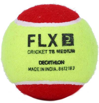 FLX  by Decathlon Tb Medium Cricket Tennis Ball Yellow-Red Cricket Tennis Ball