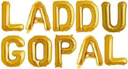 Offer99 सॉलिड "LADDU GOPAL" Name Decoration Letter Foil Balloon For Birthday/Celebration/Surprise/Wedding Party Letter Balloon लेटर बैलून