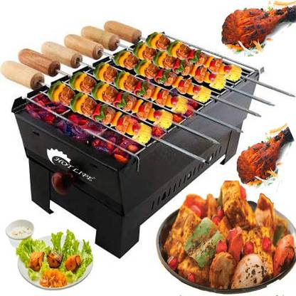 HOT LIFE BarbecueBasketFoldableforRoastBBQPortableGrillingBasketwithWoodHandle Charcoal Grill