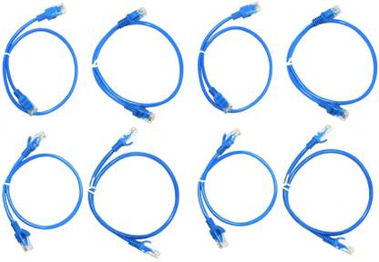 NP Tech Ethernet Cable 0.5 m 0.5 MTR PATCH CABLE CAT 5 PACK OF 8