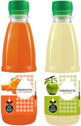 PuraFrutta Guava And Orange Carrot Fruit Drink for Refreshing (250 ml)-Pack of 12