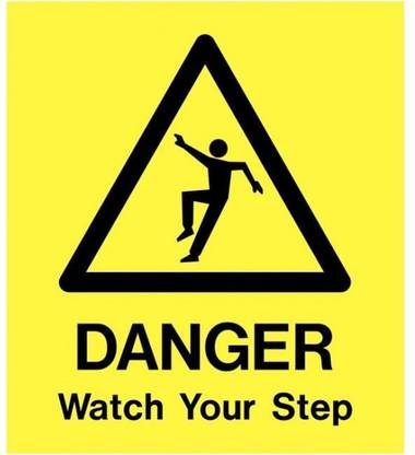 Digi2cart STAIRCASE DANGER CAUTION WARNING STICKER Emergency Sign