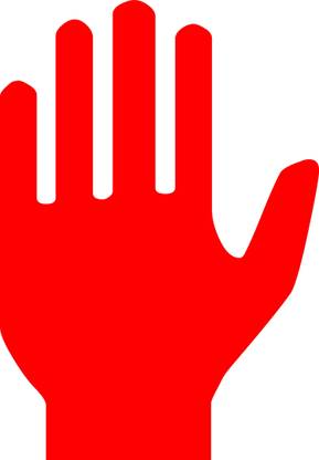 qth HAND SIGN CAUTION STICKER Emergency Sign