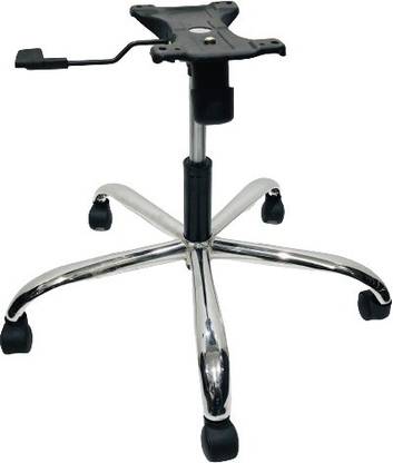 Tarun OFFICE Chair BASE Revolving Office Chair Steel Base Casters Black Wheels Gas Hydraulic Lift Cylinder 120 mm Single Lever Plate Heavy Duty Steel Chrome Base Mostly Fit to Every Chair Fixed Furniture Caster