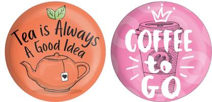 dhcrafts Multicolor Food Tea & Coffee D1 Fridge Magnet Pack of 2