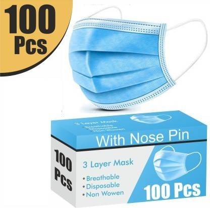 Trending Guruji TG-3PLY-292-100 Surgical Mask With Melt Blown Fabric Layer