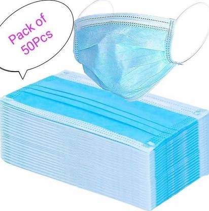 PATWAHOUSE Disposable Surgical Air Polution Face Mask 3Ply Non Woven,Elastic Ear-Loop,Pack of 50 Piece PATMSK884HY9 Surgical Mask