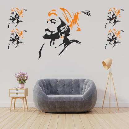 qthinfra 120 cm SHIVAJI WITH 4 BIKE, CAR, FRIDGE, AC, SWITCHBOARD Self Adhesive Sticker
