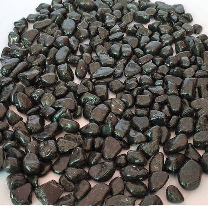 Power Stone Decorative Marble Pebbles for Plant Pots Aquarium Home Garden (Black, 3Kg) Painted, Regular Angular, Asymmetrical Marble Pebbles