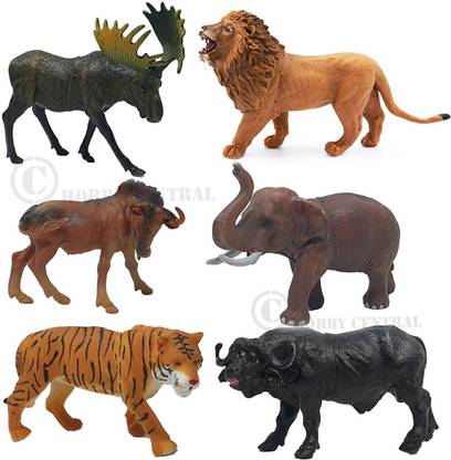 Hobby Central Big Wild Animal Toy Figures set 6 Animal Models