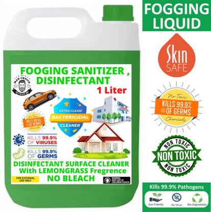 the man choice NEW & ADVANCE Disinfectant FOGGER Sanitizer Liquid for FOOGING MACHINE SOLUTION (ANTI GERM CLEAN) 1 Ltr .Disinfectant Liquid for Fumigation, Hospital, School, Office & Home Sanitizer - LEMONGRASS Fragrance.( PACK OF 1 ).
