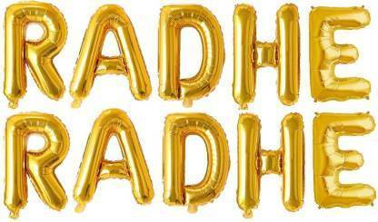 Offer99 Solid "RADHE RADHE" Name Decoration Letter Foil Balloon For Birthday/Celebration/Surprise/Wedding Party Letter Balloon Letter Balloon