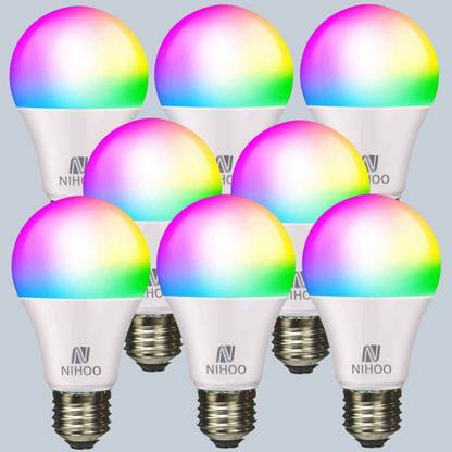 nihoo 9 W Color Changing Round E27 LED Bulb