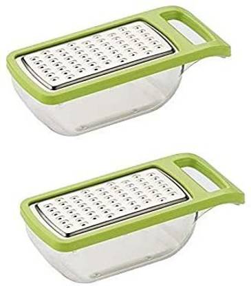 MOREL VEGETABLE & CHEESE GRATER WITH CONTAINER | GINGER GRATER|GARLIC GRATER| VEGETABLE GRATER WITH DETACHABLE CLEAR STORAGE CONTAINER. PACK OF 2. Vegetable & Fruit Grater