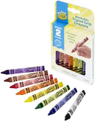 CRAYOLA Washable Tripod Grip Crayons, 8 Count