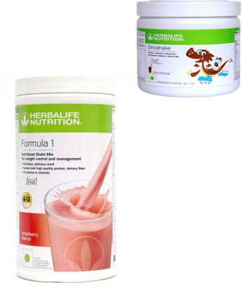 HERBALIFE Weight Loss Combo With Formula 1 Shake Strawberry Flavour + Dino shake Chocolate Flavour Combo