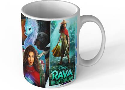 Ridhi Sidhi Design Raya and the last dragon White Ceramic Coffee/Tea, Ideal For Every one (330 ml) Ceramic Coffee Mug