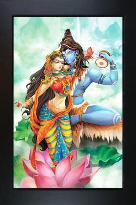 RV SALES Lord Shiva Parvati Photo Frame Religious Frame
