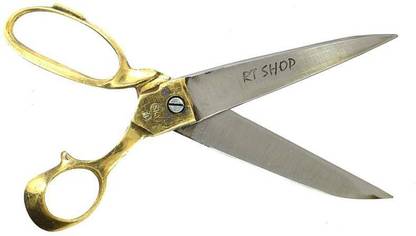 Mancloem World Tailoring Scissors with Golden Brass Handle (Size-9) Scissors (Set of 1, Silver) Scissors