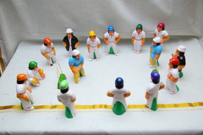 clay idols CRICKET SET CLAY DOLL Decorative Showpiece  -  15 cm