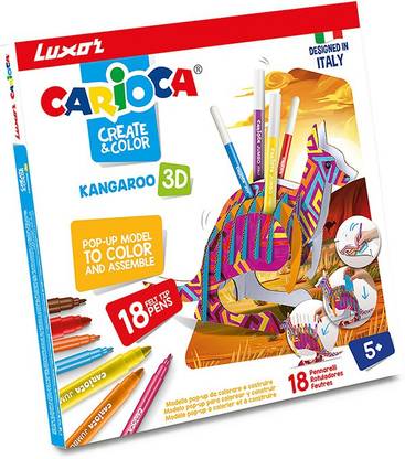 LUXOR Kangaroo 3D Pop Up Model Thin Nib Sketch Pen  with Washable Ink