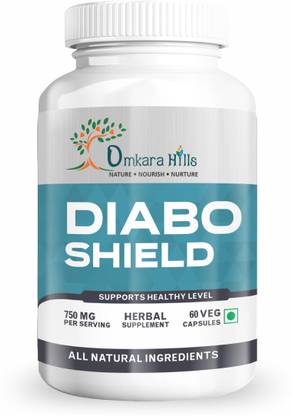 Omkara Hills Diabo Shield Capsules- Ayurvedic Diabetes Control Medicine with Vijaysar, Gudmar