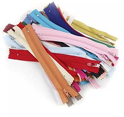 Sharum Crafts Durable Nylon Closed End Zips Zippers for Sewing (Random Color) 12pcs 18cm Multicolor Nylon Invisible Zipper